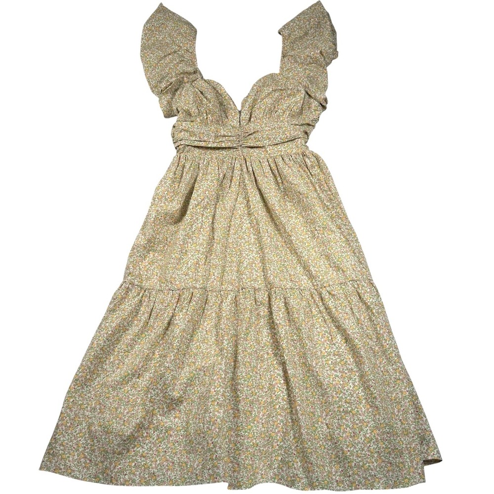 Tuckernuck Hyacinth House Shae Midi Dress Womens‎ Large Multicolor Floral Ruffle